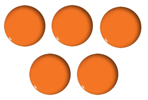 MAGNETY na DOSKY 30 mm oranžové 5 KS Tetis KRUHÉ MAGNETY farebné
