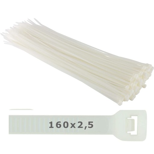 Plastové upínacie čapy 160x2,5 - 100 ks.