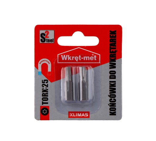 TORX 25 skrutkovacie bity 25mm 2 ks TX25 magnetické Klimas