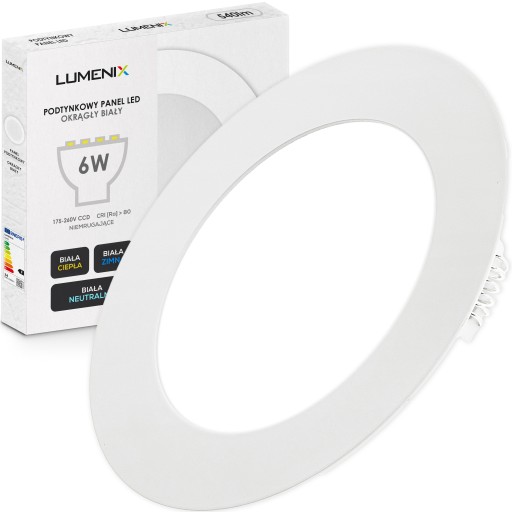 LED stropné svietidlo PANEL, ZAPOMÍNANÉ, okrúhle, 6W, 540lm, neblikavé, CCD SLIM