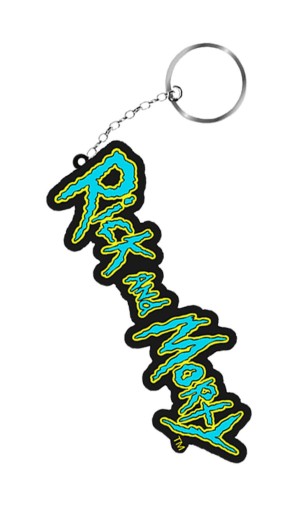 Gumová kľúčenka s logom Rick and Morty na kľúče