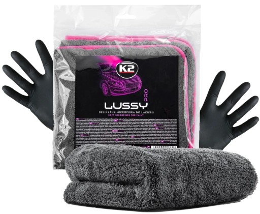 K2 LUSSY PRO Fluffy UTERÁK Z MIKROVLÁKNA do auta 40x40cm 1200gsm