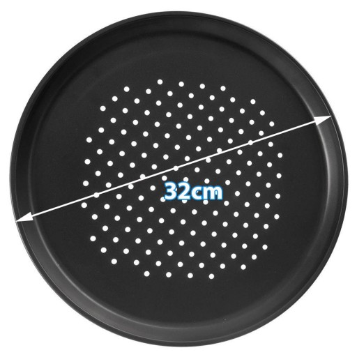Oceľová forma na pečenie pizze, okrúhly plech, dierovaný plech, 32 cm