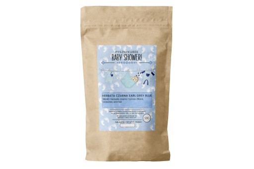 Čierny čaj ako DARČEK Baby Shower pre chlapca Earl Grey Blue 50g