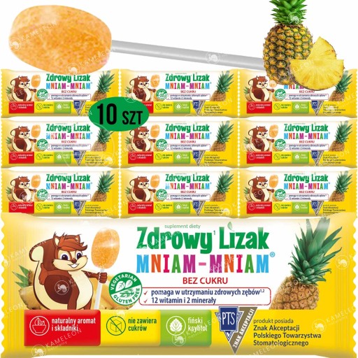 Yum Yum ANANÁSOVÉ LOLLY 10 ks. STARPHARMA VITAMÍNY A MINERÁLY bez cukru