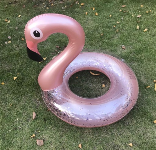 Nafukovací kruh Flamingo s trblietkami na bazén Pláž pre deti 70 cm