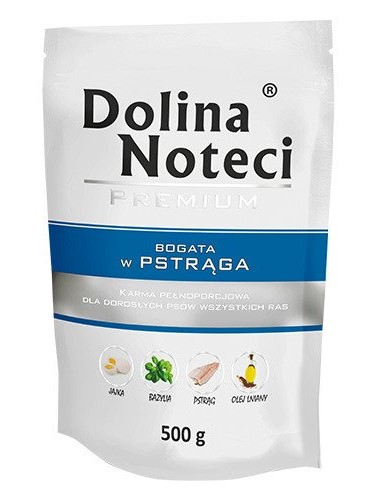 DOLINA NOTECI PREMIUM mokré krmivo pre psov bohaté na pstruhy 500g