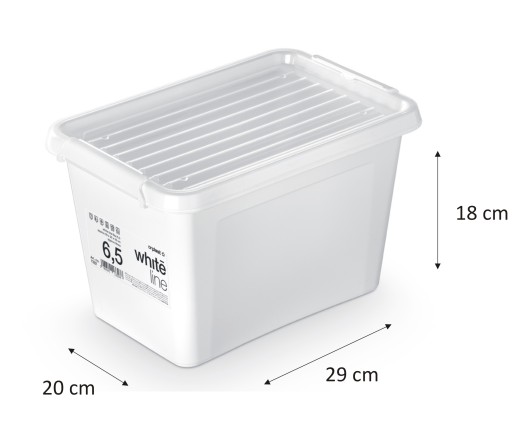 ORGANIZÉR BOX KONTAJNER S viečkom 6,5 l biely