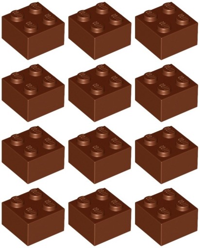 LEGO 3003 BRICK 2x2 hnedá NOVINKA (15g) 12 ks.