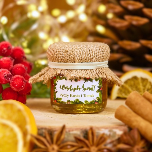 Vďaka Santa Claus vianočný darček med med dóza LOGO