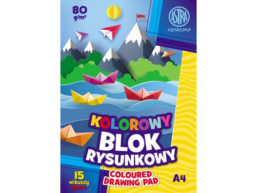 Farebná školská podložka na kreslenie A4 80g ASTRAPAP 15 listov