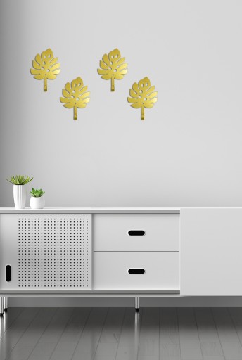 Vešiakový držiak na oblečenie, kľúče, monstera list