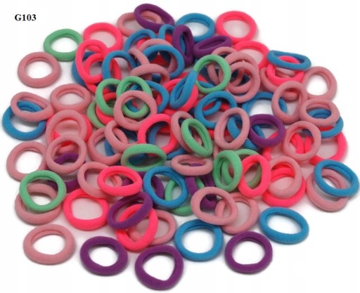 Mini gumičky do vlasov, 100 kusov, FARBY