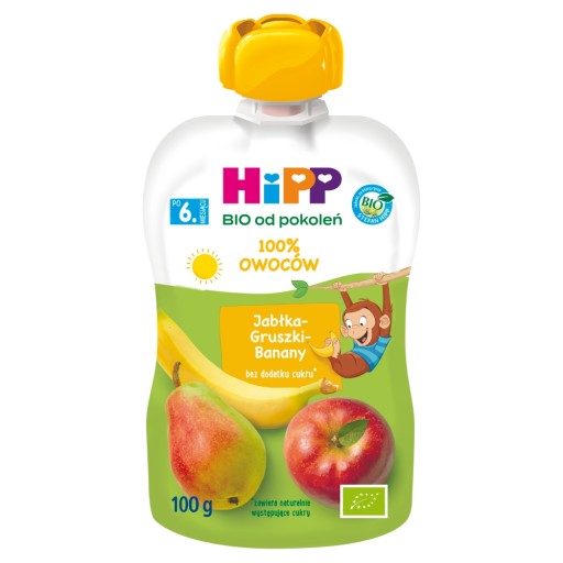 HiPP BIO Jablkovo-hruškovo-banánová penová tuba 100g