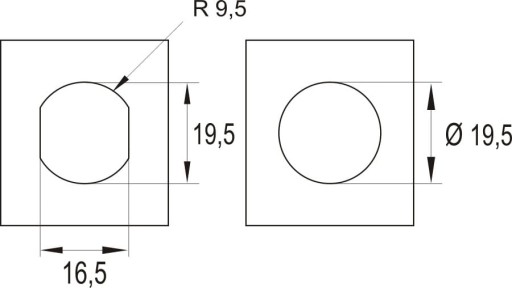SISO závorový zámok 19x20mm jeden kľúč #D20