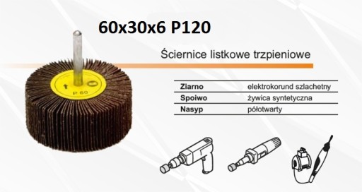 Lamelový brúsny kotúč 60x30x6 P120