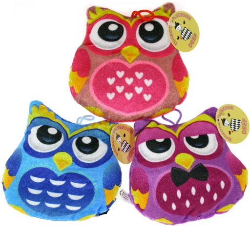 Maskot sova 3 farby - 12cm