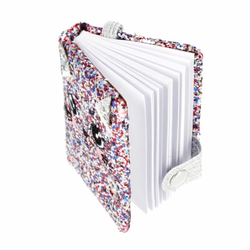 NOTEBOOK SEQUIN NOTEBOOK KEYRING DIÁR MINI CAT MAČIATKA
