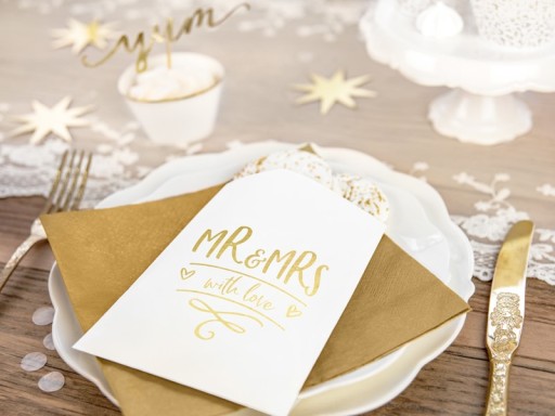Sladké vrecúška MR a MRS, biele ZLATÉ, 6 ks