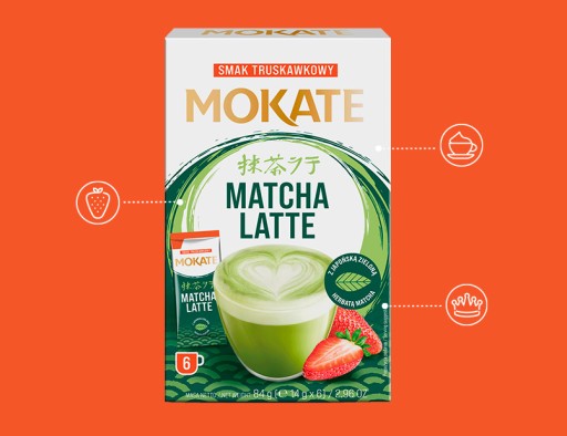 Matcha Latte Jahodový japonský zelený čaj instantný 6 ks MOKATE