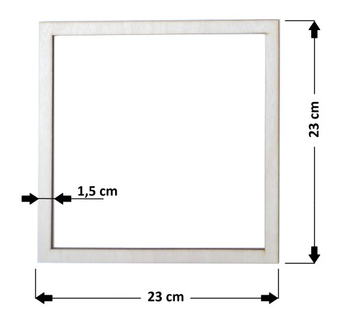 Základňa Macrame Obruč z preglejky 1 ks Štvorec 23 cm