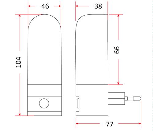 Nočná lampa v kontakte so snímačom súmraku