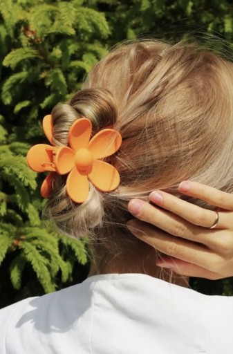 Spona do vlasov kvetina kvetina veľká čeľusť žaba oranžová