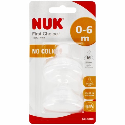 NUK SILIKÓNOVÝ ČISTIČ FĽAŠOVÝ 0-6m M FIRST CHOIC 2 ks.