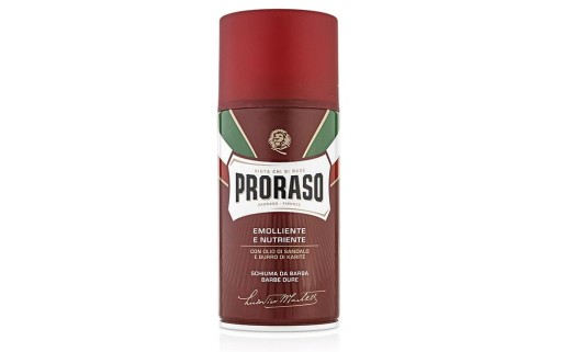 Proraso pena na tvrdé fúzy ČERVENÁ 300ml