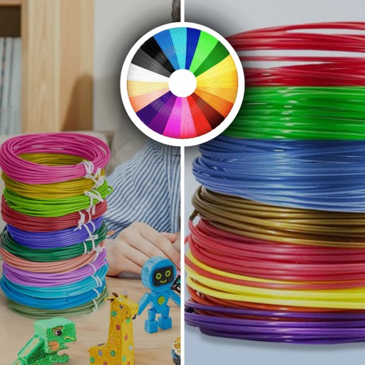 3D NÁPLNE DO PERÁ 3D PLA FILAMENT 20 farieb, každá 5 metrov, 100 M