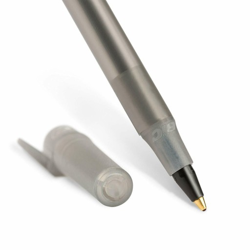 BIC Round Stic Medium guľôčkové pero transparentné tradičné čierne 1 ks