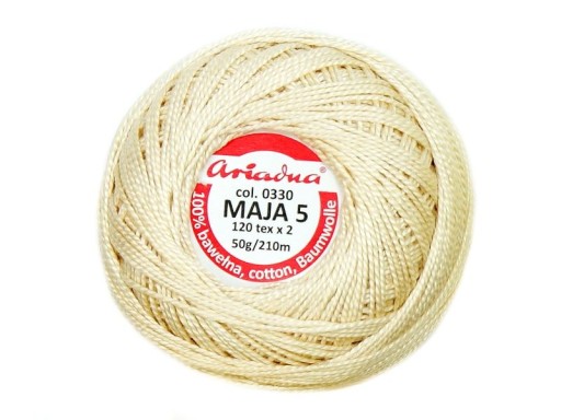 Cordonek MAJA 5 Ariadna 0330 ecru 50g 210m