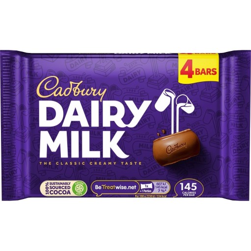 Cadbury Dairy Milk - Čokoládové tyčinky 4 ks UK