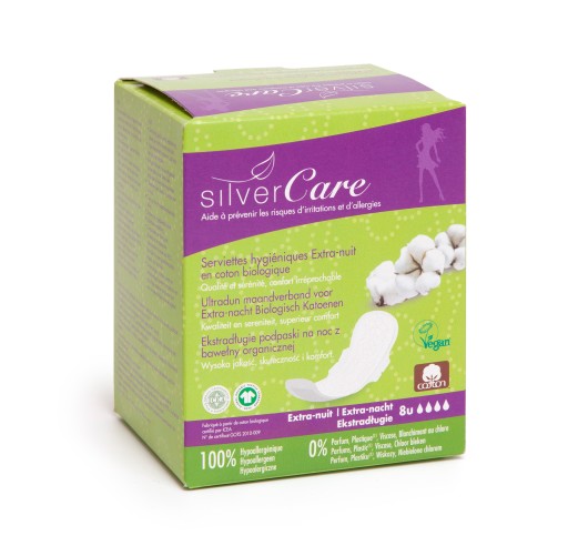 SilverCare Ekologické hygienické vložky EXTRA LONG 8 ks