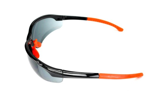 Ochranné okuliare z polykarbonátu, guma, CE rám, tmavé Teger šošovky