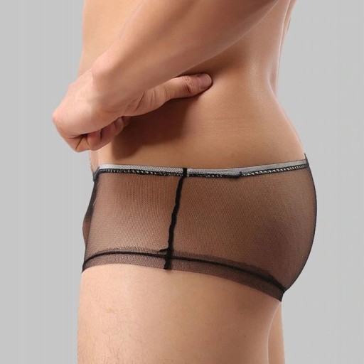 SEXY ČIERNE PÁNSKE BOXERKY *SIEŤOVANÁ* M