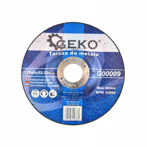 Geko Kovový brúsny kotúč 125x6x22mm