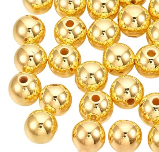 AKRYLOVÉ KLASICKÉ ZLATÉ KORÁLKY GULIČKY PERLY 6 MM 100 KS PERLY