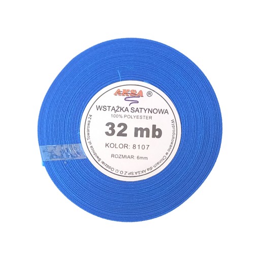 Saténová stuha 6mm MODRÁ 8107 32mb
