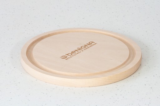 Doska na krájanie pr. 22 cm bukové drevo s gravírovaným logom