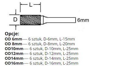 Frézovací pilník na brúsny kameň 8mm stopka 6mm