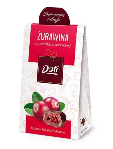 Brusnice v tmavej čokoláde Premium Doti Elegancka vrecúško 100 g