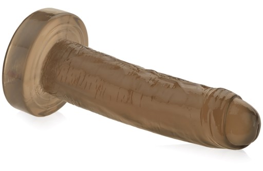 Gélový penis na prísavke, jednoduché dildo na pohladenie vagíny a konečníka