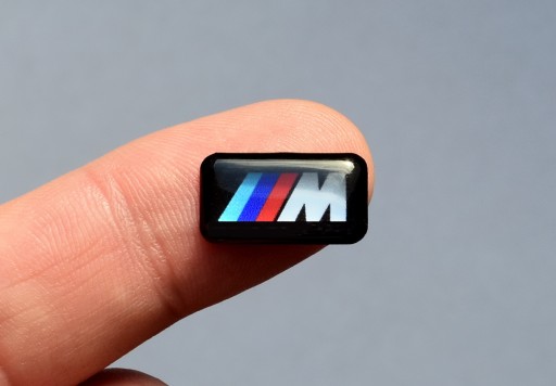 1ks BMW M-Power 3D logo chrómové nálepky na ráfiky kokpit volantu 18x10