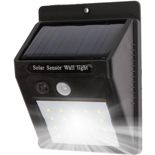 SOLAR lampa 20 LED 3W IP65 reflektor SENSOR