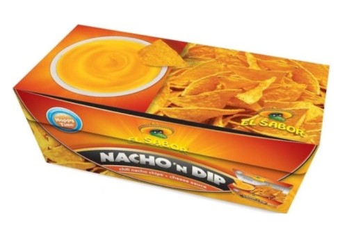 Nachos s chilli + syrový dip so syrovou omáčkou Snack Set Box 175g