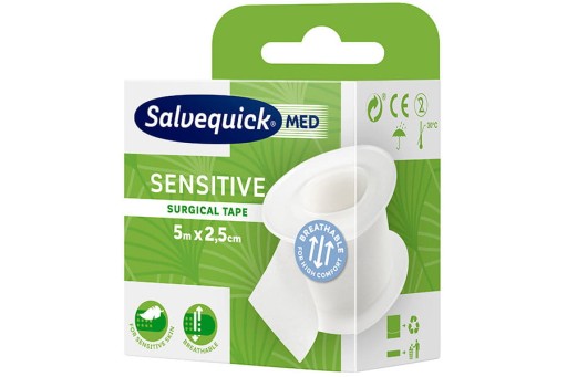 Náplasť Cederroth Salvequick Sensitive, 2,5 cm x 5 m