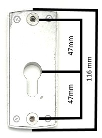 Rozeta DIS, saténová strieborná, horný zámok dverí, 116 mm