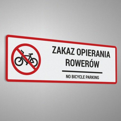 Zákaz naklonených bicyklov - nálepka 10x30