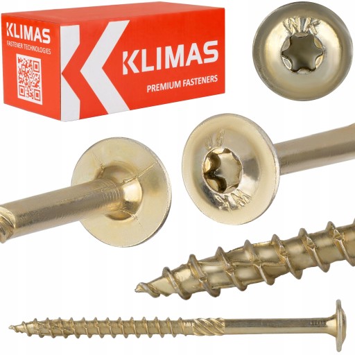 Stolárske skrutky 8x60 mm 50 ks Kotúč TORX Klimas WKCP
